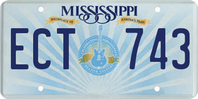 MS license plate ECT743
