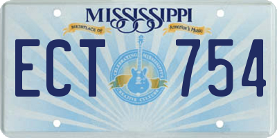 MS license plate ECT754