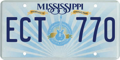 MS license plate ECT770