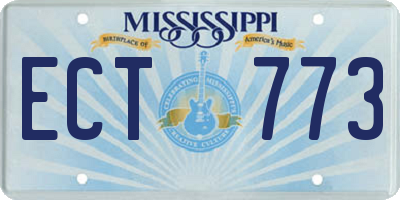 MS license plate ECT773