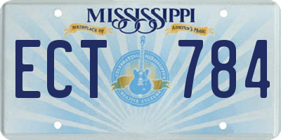 MS license plate ECT784