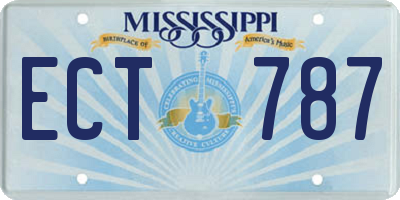 MS license plate ECT787
