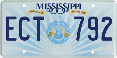 MS license plate ECT792