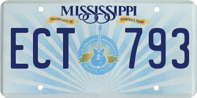 MS license plate ECT793