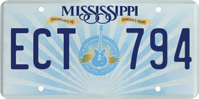 MS license plate ECT794