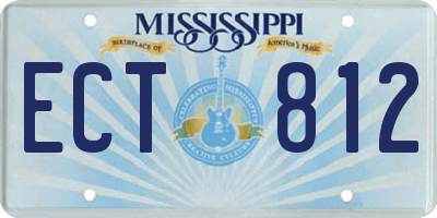 MS license plate ECT812