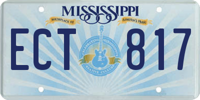 MS license plate ECT817