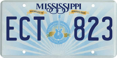 MS license plate ECT823