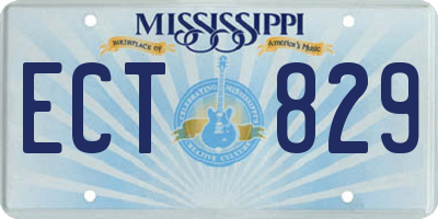 MS license plate ECT829