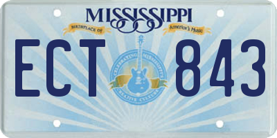MS license plate ECT843