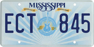 MS license plate ECT845