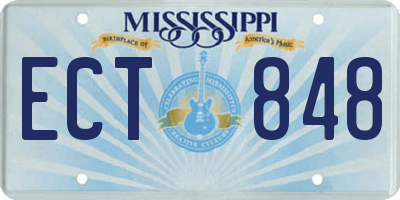MS license plate ECT848