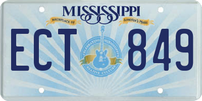 MS license plate ECT849