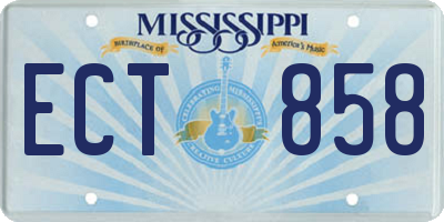 MS license plate ECT858