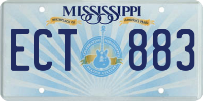 MS license plate ECT883