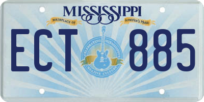 MS license plate ECT885