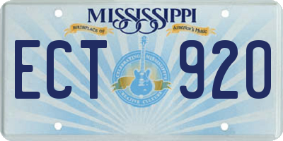 MS license plate ECT920