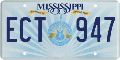 MS license plate ECT947