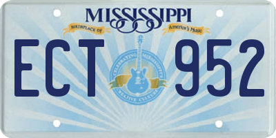 MS license plate ECT952