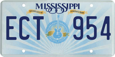 MS license plate ECT954
