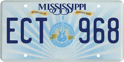 MS license plate ECT968