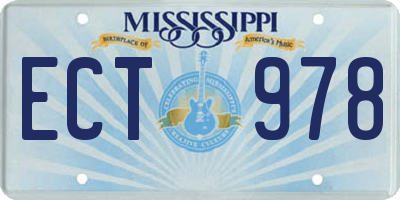 MS license plate ECT978