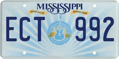 MS license plate ECT992
