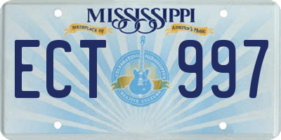 MS license plate ECT997
