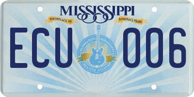 MS license plate ECU006