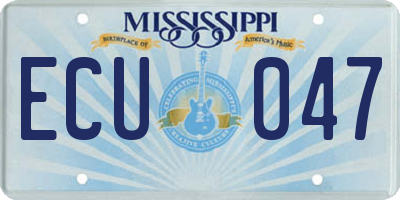 MS license plate ECU047