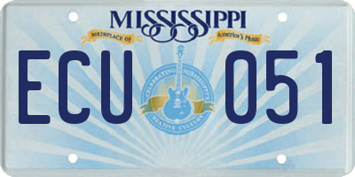 MS license plate ECU051