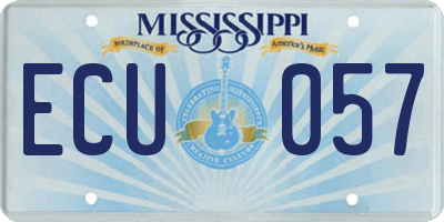 MS license plate ECU057