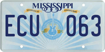 MS license plate ECU063