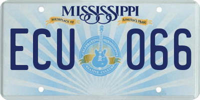 MS license plate ECU066