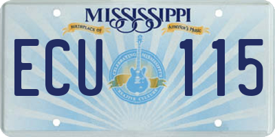 MS license plate ECU115