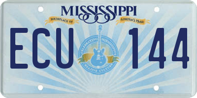 MS license plate ECU144
