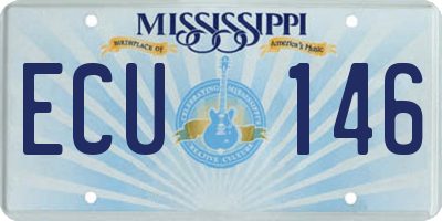 MS license plate ECU146