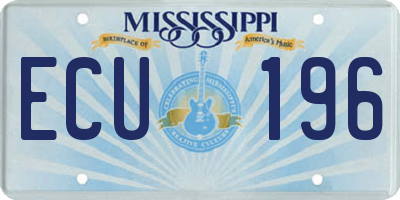MS license plate ECU196