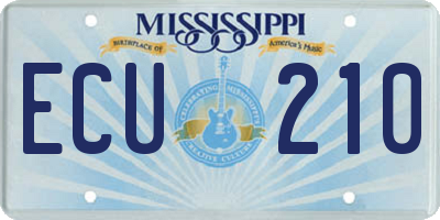 MS license plate ECU210