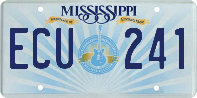 MS license plate ECU241