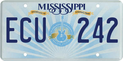 MS license plate ECU242