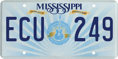 MS license plate ECU249