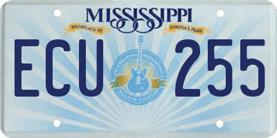 MS license plate ECU255