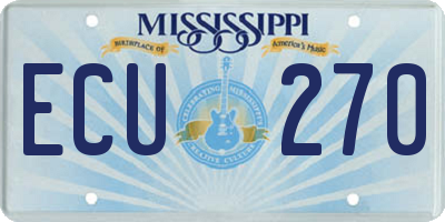 MS license plate ECU270