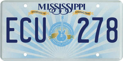 MS license plate ECU278