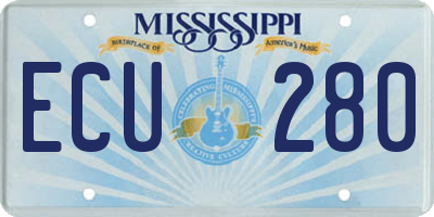 MS license plate ECU280