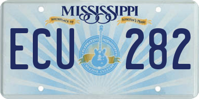 MS license plate ECU282