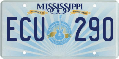 MS license plate ECU290