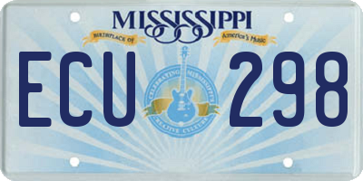 MS license plate ECU298