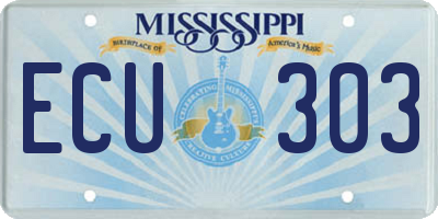MS license plate ECU303